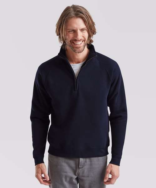 Premium 70/30 zip-neck sweatshirt